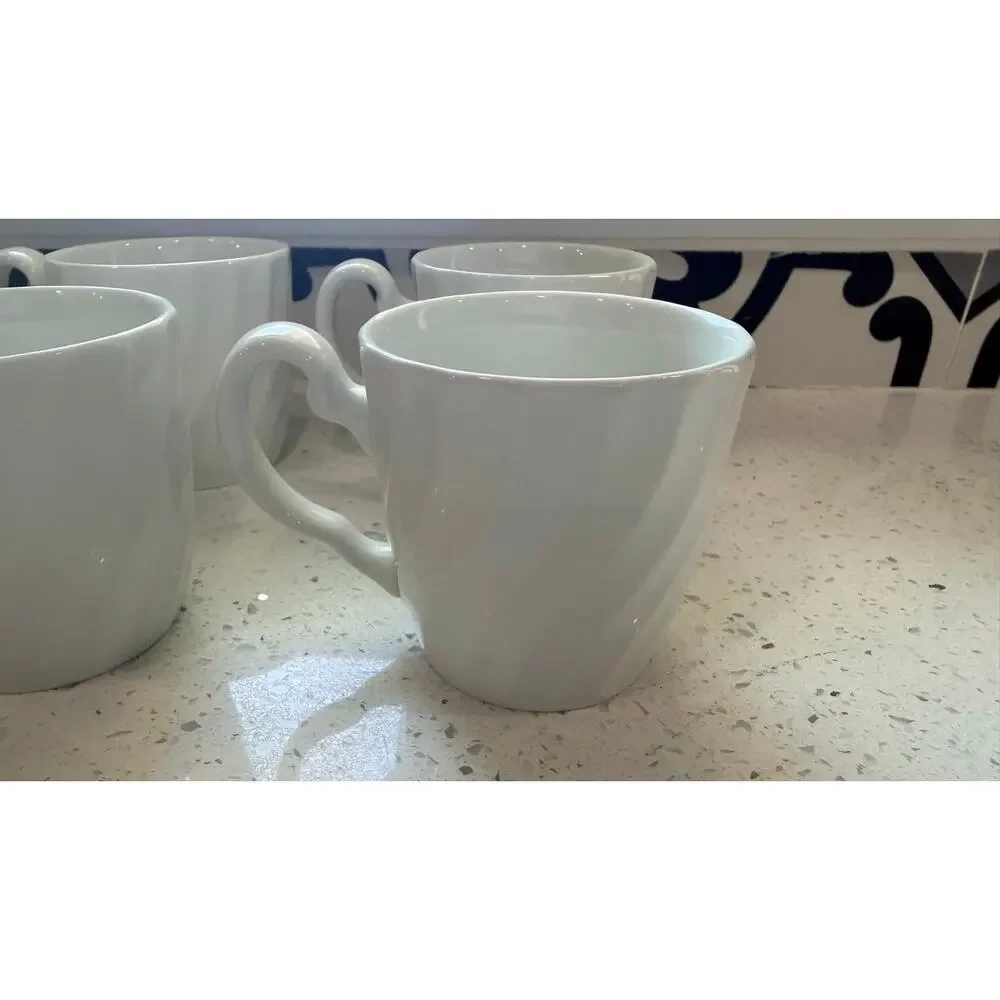 Set of 6 JOHNSON BROTHERS REGENCY WHITE SWIRL MUGS (MADE IN ENGLAND) - Picture 2 of 4
